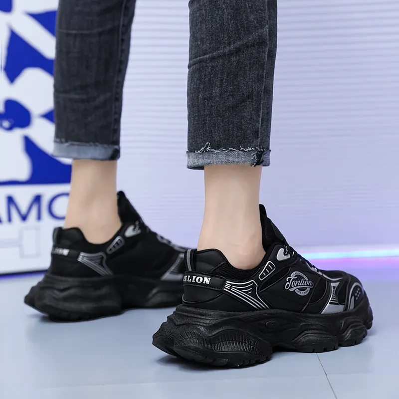 Tonlion Wear-Resistant Lightweight Height Increasing Low-Top Chunky Sneakers Women's-5