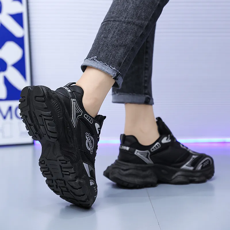 Tonlion Wear-Resistant Lightweight Height Increasing Low-Top Chunky Sneakers Women's-6