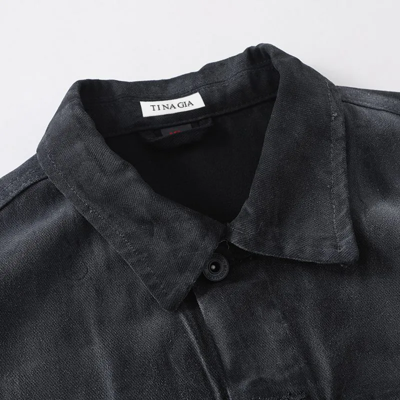 TINA GIA Jacket Men's Black Gray Color-3