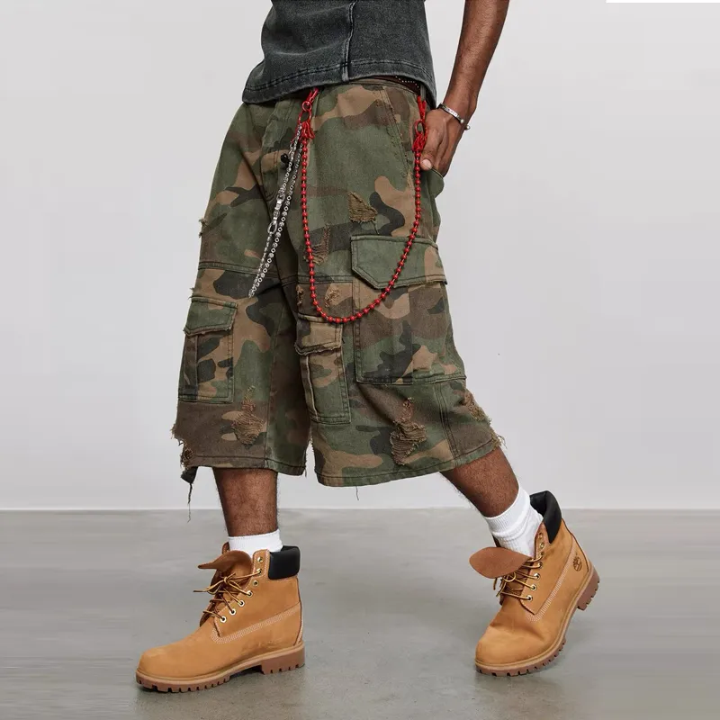 TINA GIA Denim Shorts Unisex Camouflage-3