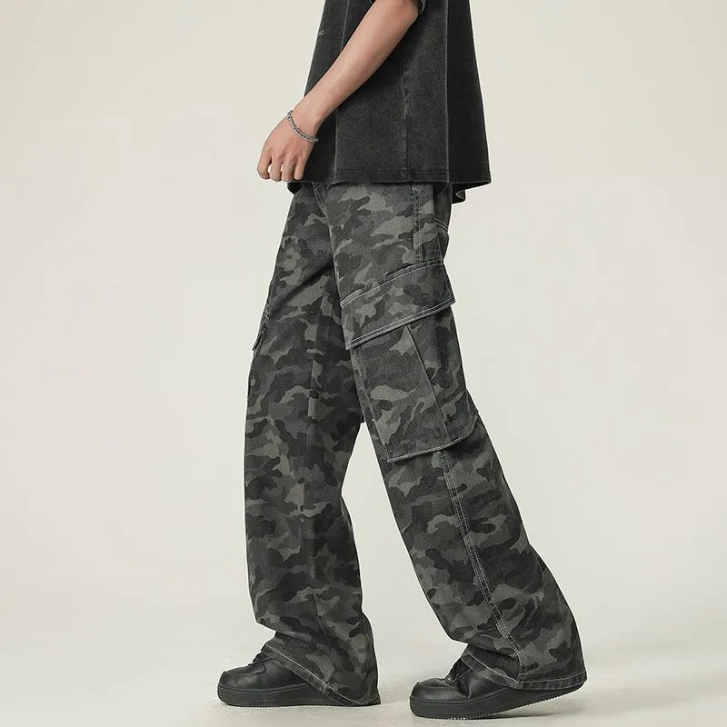 TINA GIA Jeans Men's Camouflage Gray-3