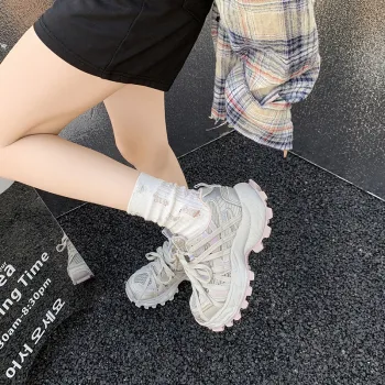 Craftsman Gang Breathable Lightweight Height Increasing Low Top Chunky Sneakers Women's