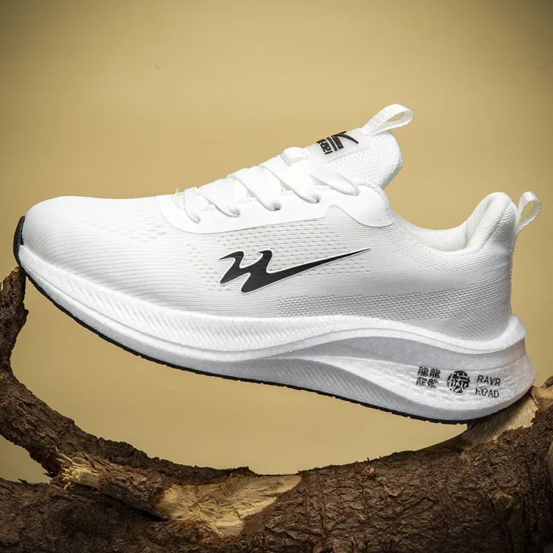 Binary Cushioning Support Wear-Resistant Lightweight Breathable Slip-Resistant Low-Top Running Shoes Unisex White-2