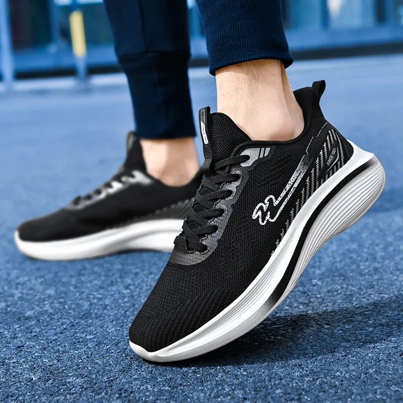 Binary Running Shoes Men Low Top Gray-6