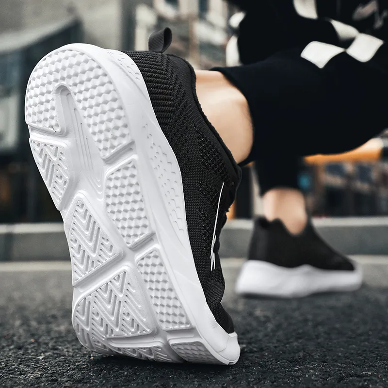 Binary Low Top Running Shoes Men's Black White-9