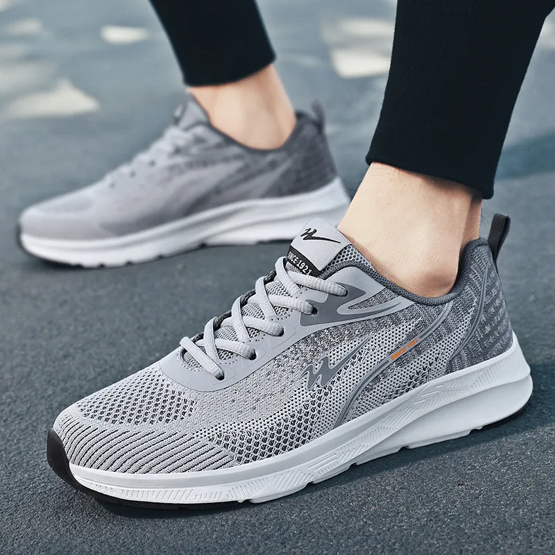 Binary Shock Absorbing, Non Slip, Wear Resistant, Breathable And Lightweight Low Top Running Shoes Unisex Gray-2