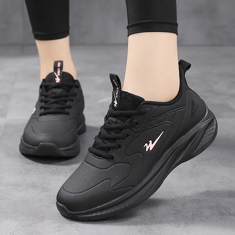 Binary Cushioning, Breathable, Lightweight Low Top Casual Shoes Women's Black Rose Red-3