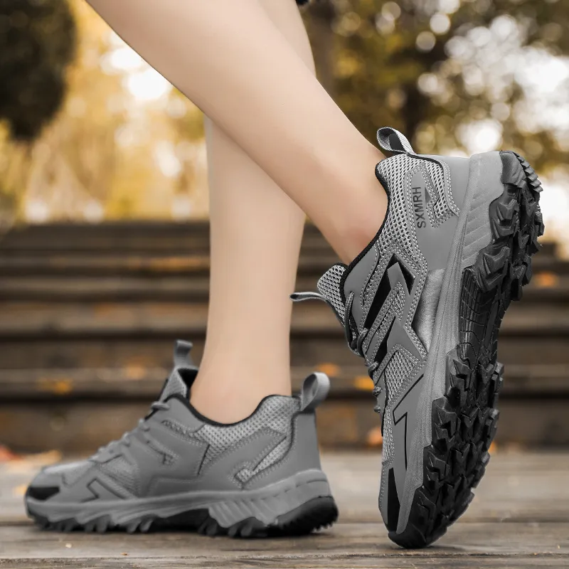 Binary Cushioning Abrasion Resistant Lightweight Breathable Slip Resistant Low Top Outdoor Shoes Men's Dark Gray-4