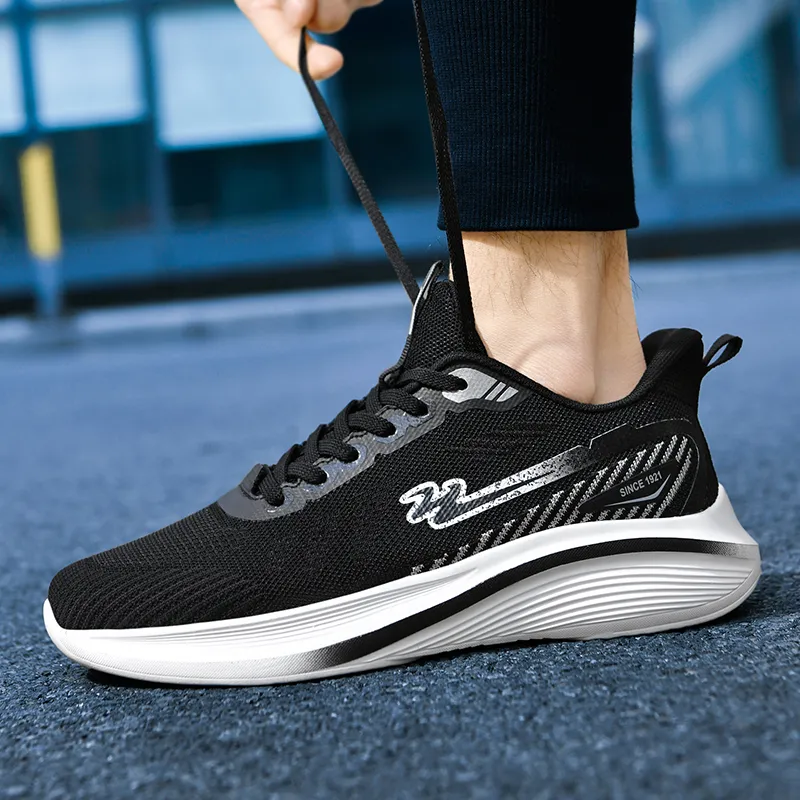 Binary Running Shoes Men Low Top Gray-12