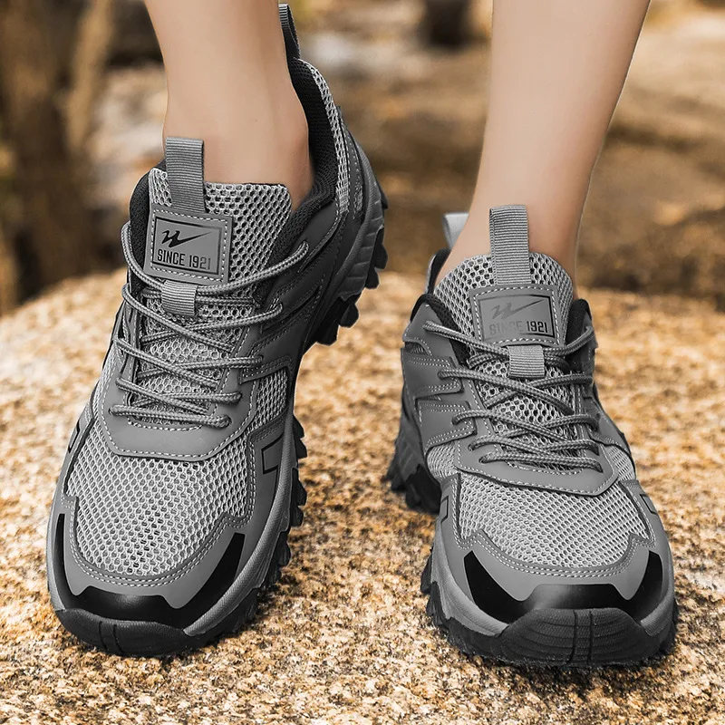 Binary Cushioning Abrasion Resistant Lightweight Breathable Slip Resistant Low Top Outdoor Shoes Men's Dark Gray-7