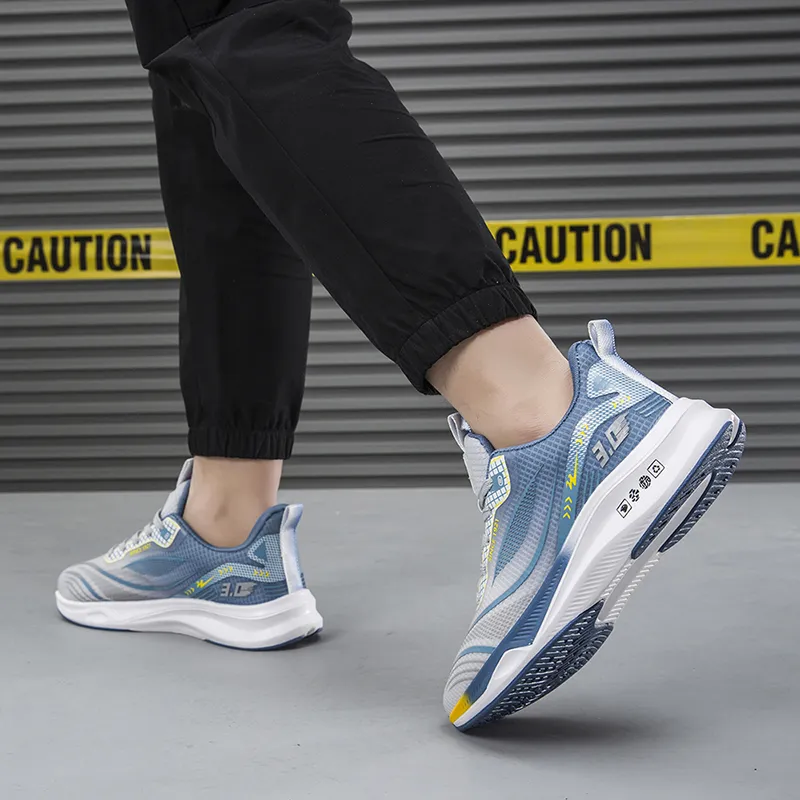 Binary Low Top Running Shoes Unisex Gray Blue-3