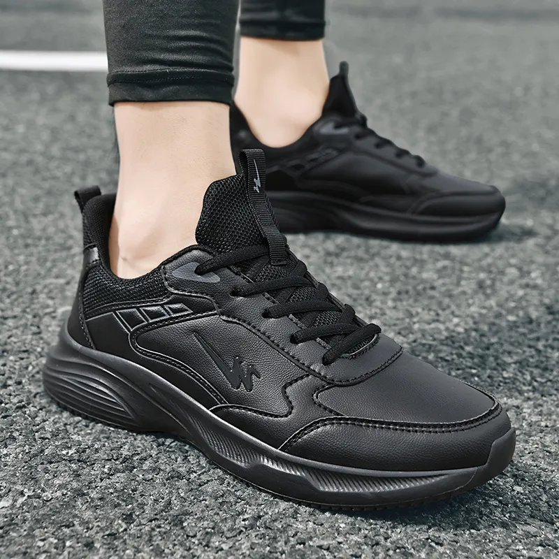 Binary Low Top Running Shoes Men's Black Warrior-7