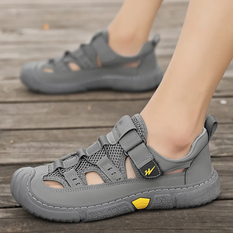 Binary Slip Resistant, Abrasion Resistant, Waterproof, And Breathable Lightweight Low Top Casual Shoes Men's Gray-8
