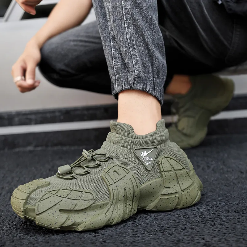 Binary Low Top Chunky Sneakers Men's Green-9