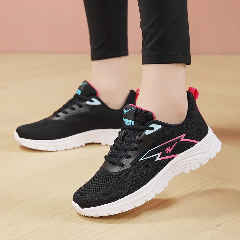 Binary Low Top Casual Shoes Women's Black Rose Red-5