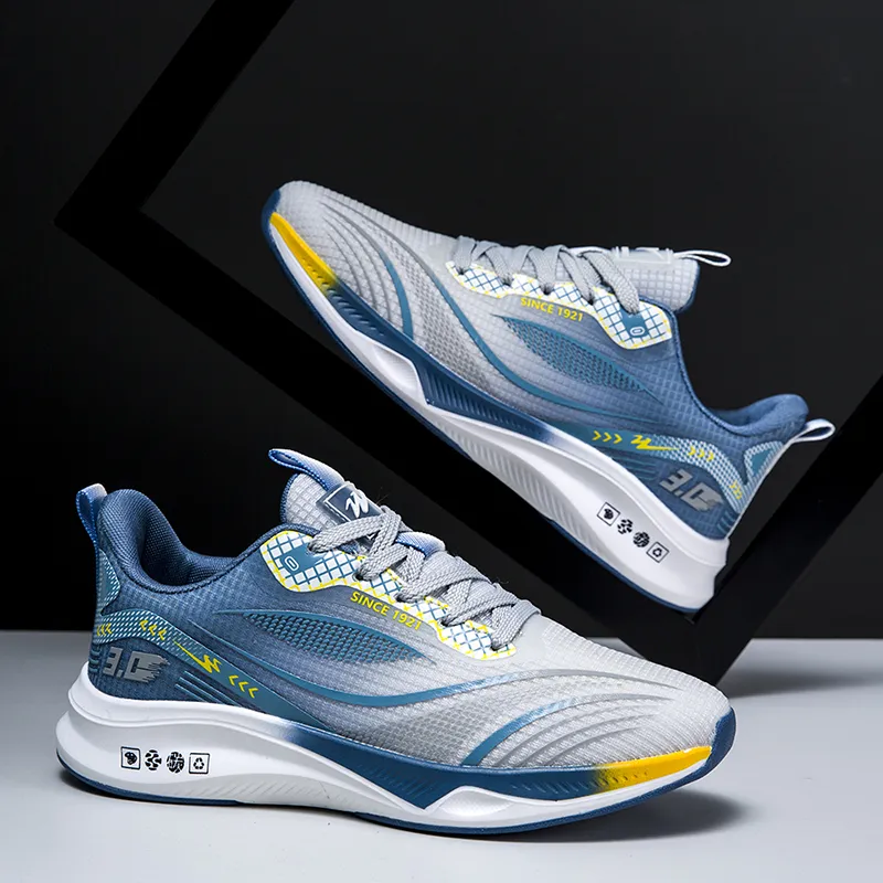 Binary Low Top Running Shoes Unisex Gray Blue-1
