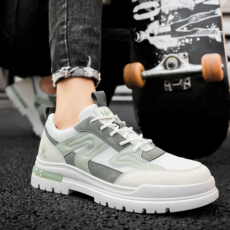 Binary Ankle Boots Low Top Men's White Green-11