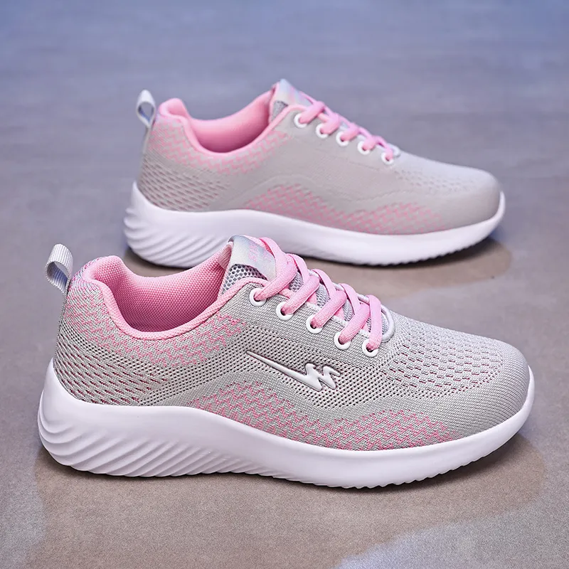Binary Running Shoes Women's Low Top Gray-4