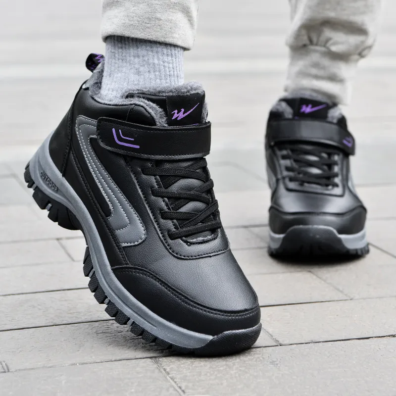 Binary High Top Casual Shoes Women's Black Purple-13