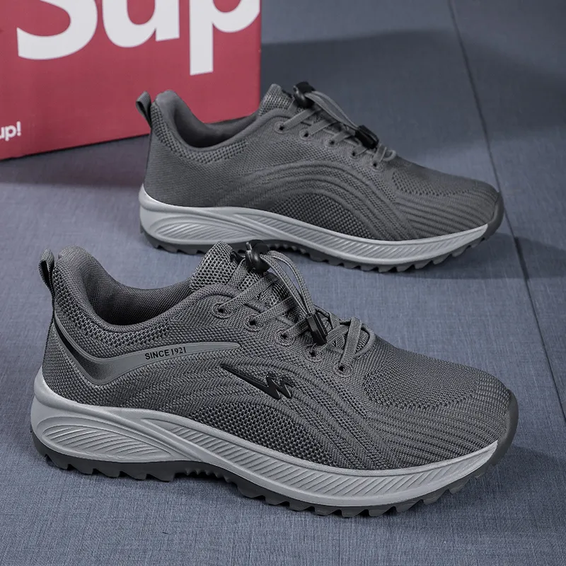 Binary Shock Absorbing, Non Slip, Wear Resistant, Breathable And Lightweight Low Top Casual Shoes Men's Dark Gray-6