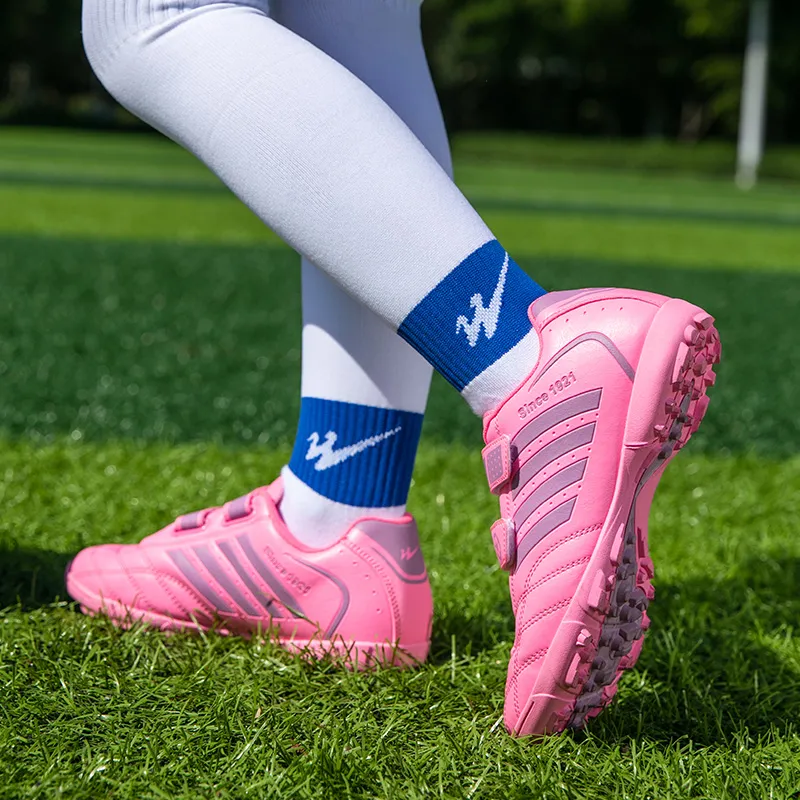 Binary Cushioning Waterproof Breathable Supportive Lightweight Rebound Soccer Shoes Women's Pink-6
