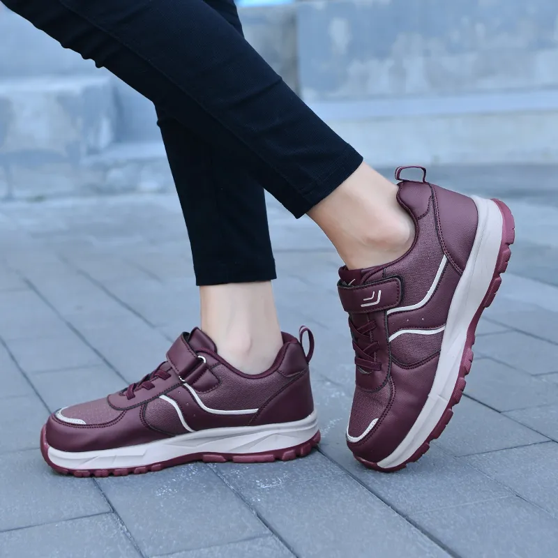 Binary Low Top Casual Shoes Women's Burgundy-9