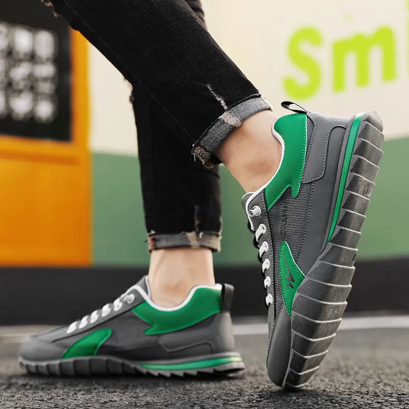 Binary Low Top Casual Shoes Men's Gray Green-9