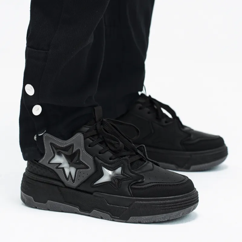 Binary Waterproof, Abrasion Resistant, Breathable, Height Increasing Low Top Skateboard Shoes Unisex Black White-9