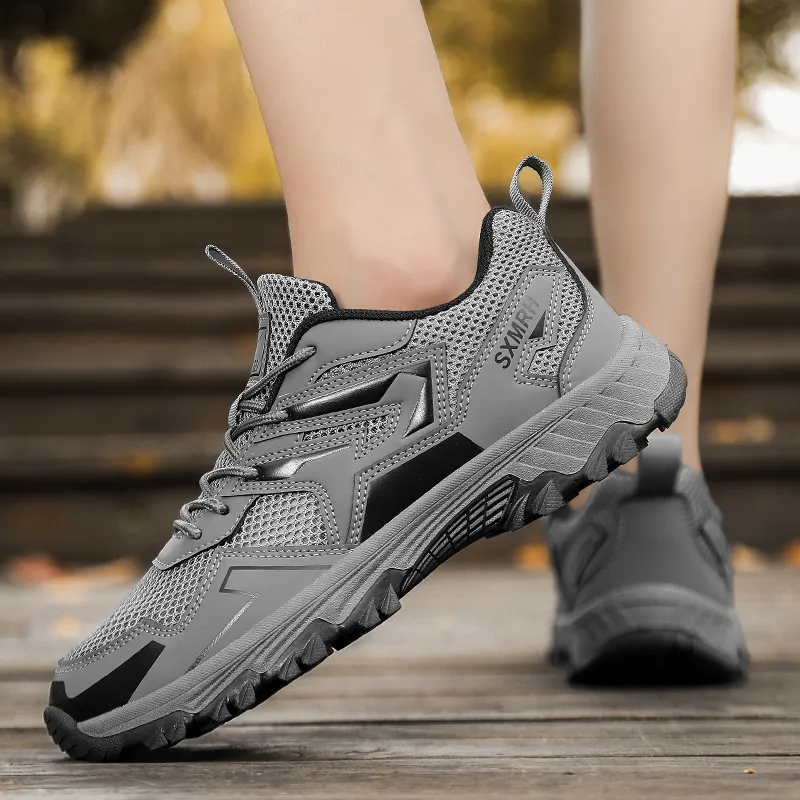 Binary Cushioning Abrasion Resistant Lightweight Breathable Slip Resistant Low Top Outdoor Shoes Men's Dark Gray-5