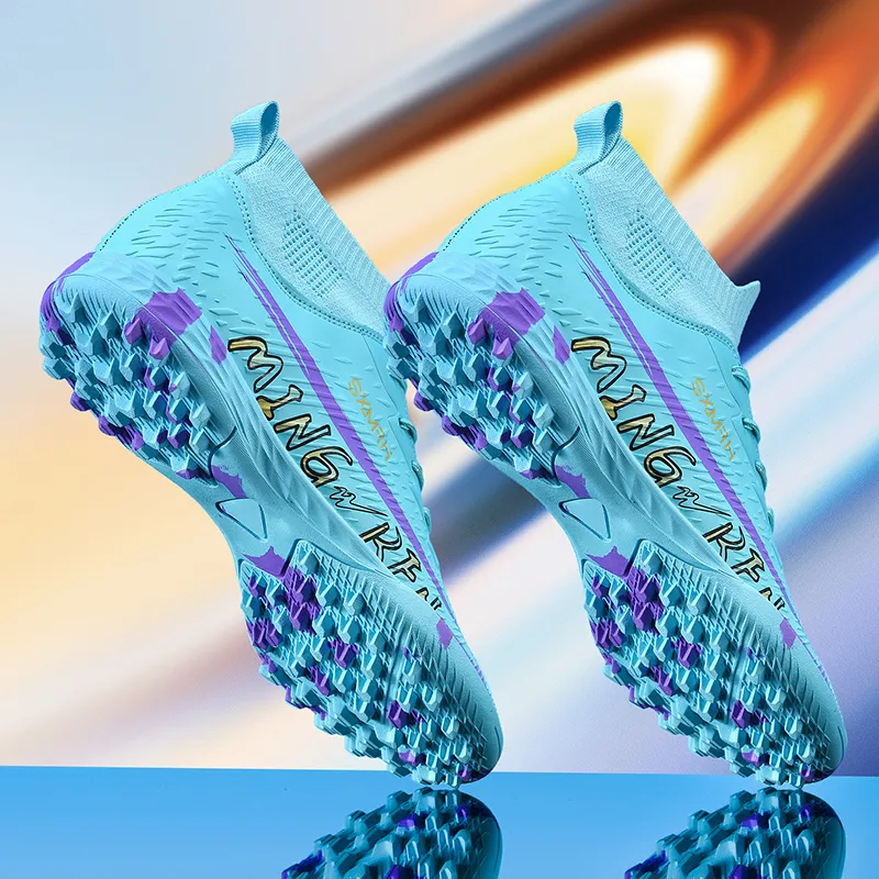 Binary TF Turf Cushioning Abrasion Resistant Lightweight Soccer Shoes Unisex Aqua-3
