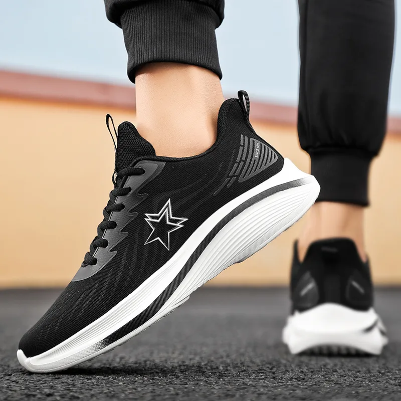 Binary Low Top Running Shoes Men's Black-6