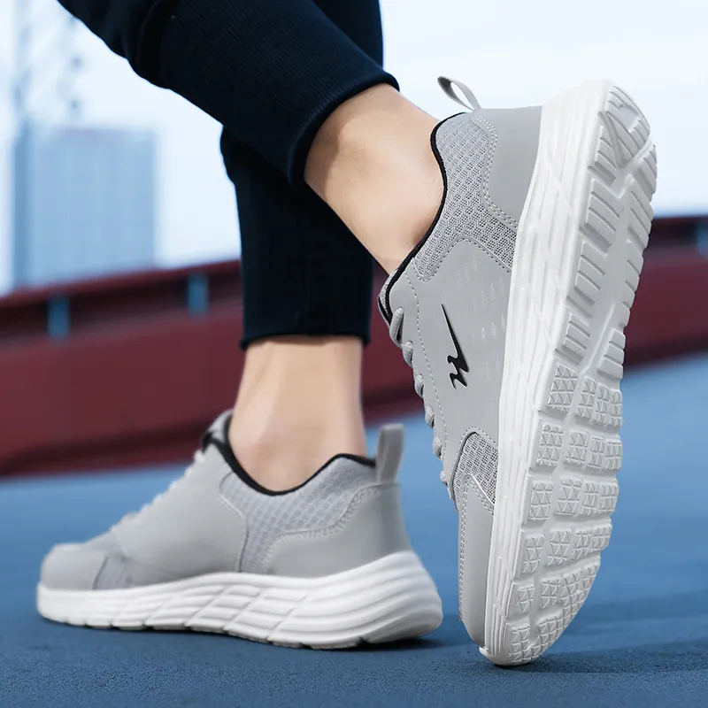 Binary Low Top Running Shoes Men's Light Gray-7