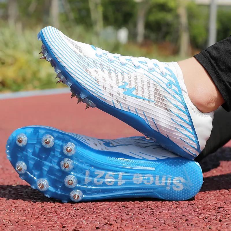 Binary Cushioned Anti-Slip Wear-Resistant Breathable Lightweight Running Shoes Unisex White Blue-8