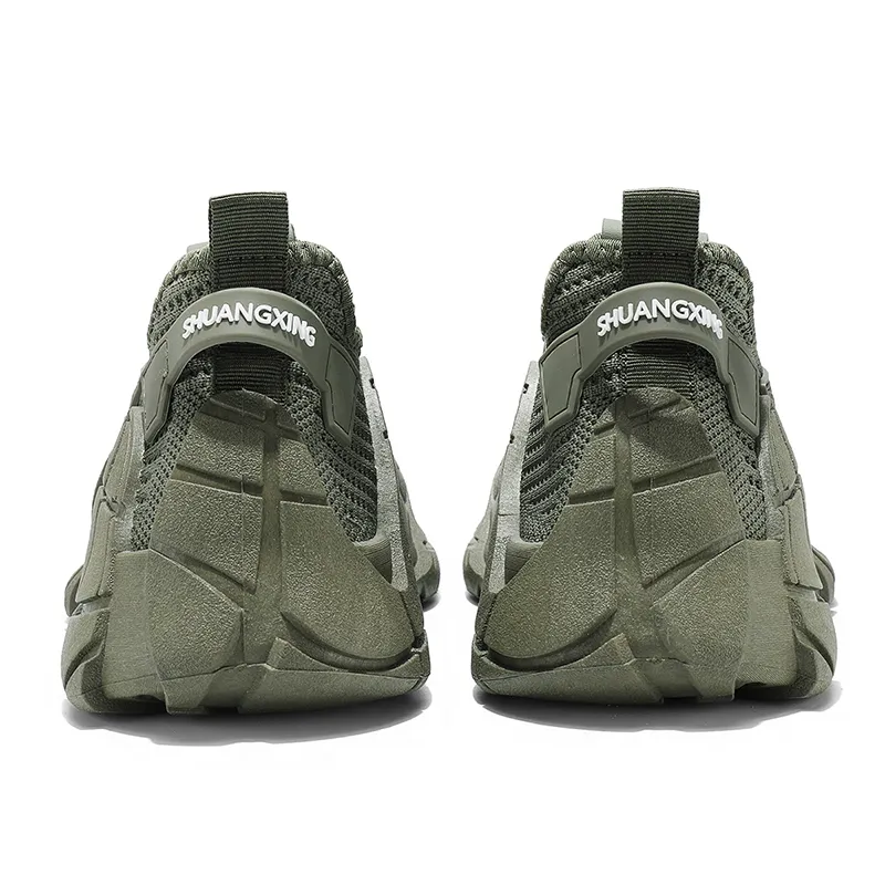 Binary Abrasion Resistant Slip Resistant Low Top Casual Shoes Men's Green-5