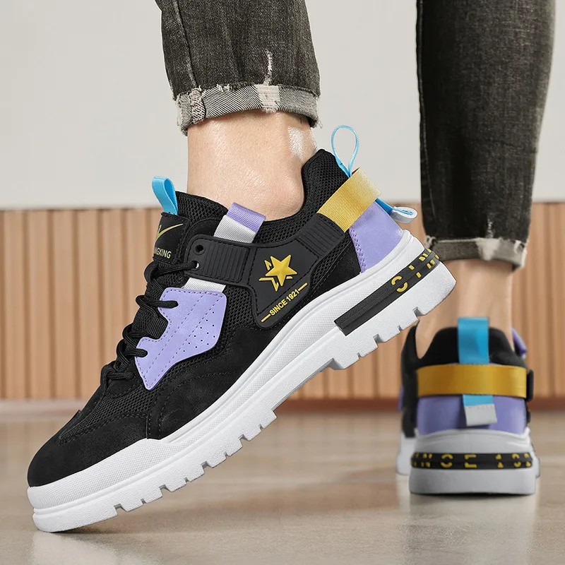 Binary Low Top Skateboard Shoes Men's Black-6
