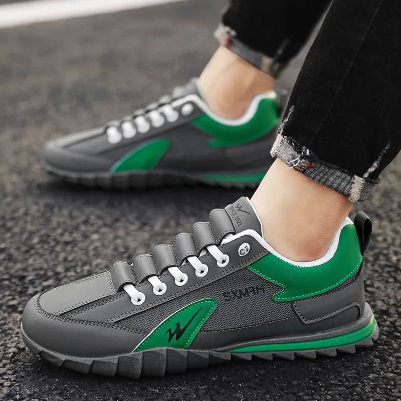 Binary Low Top Casual Shoes Men's Gray Green-7
