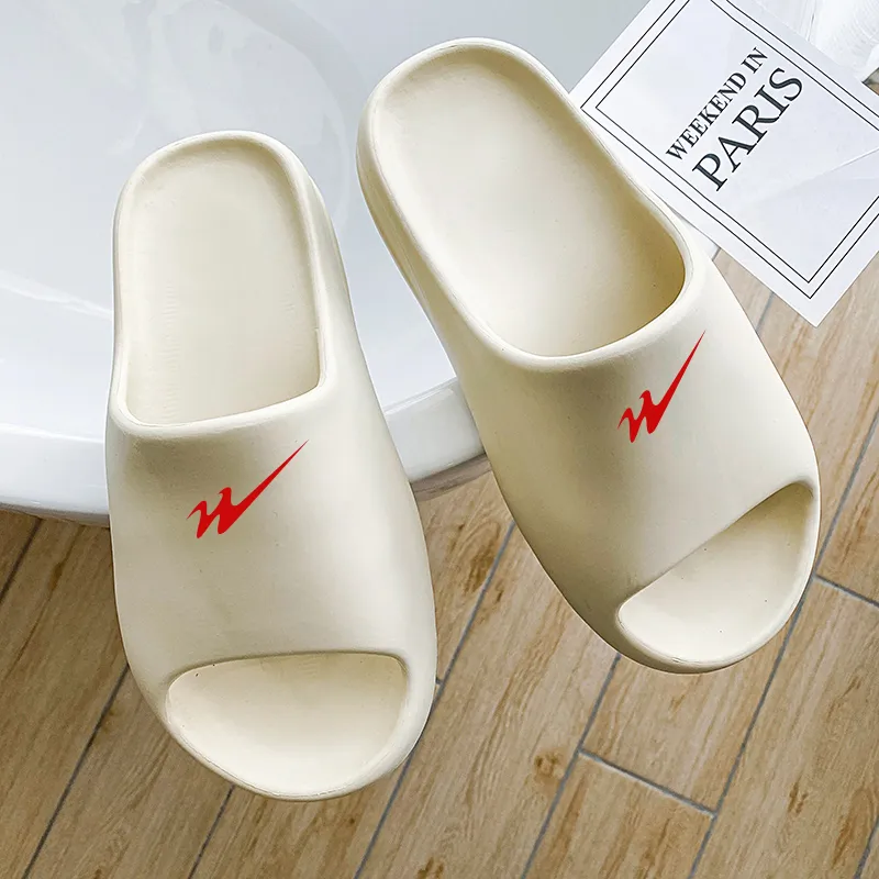 Binary EVA Quick Dry Slip Resistant Slide Slippers Unisex Beige-3