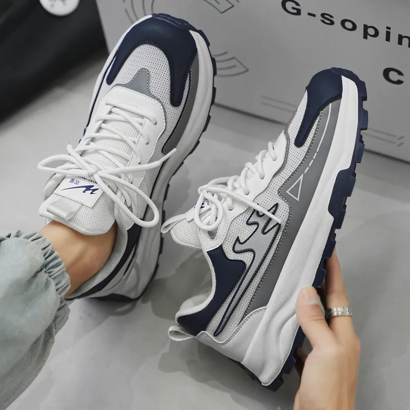 Binary Chunky Sneakers Men Low Top Gray-9