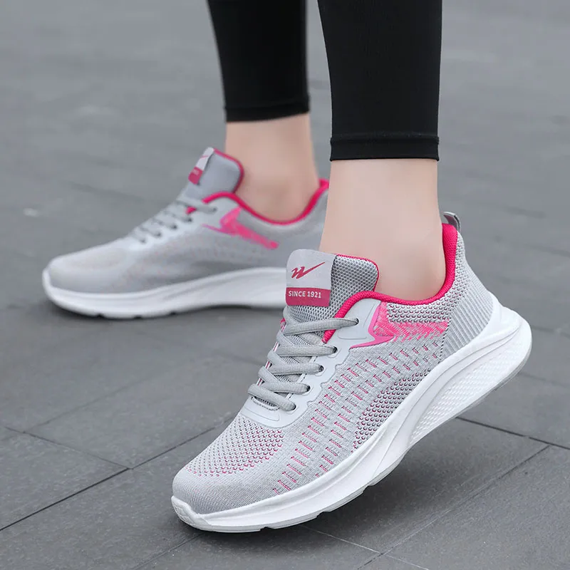 Binary Shock Absorbing, Non Slip, Wear Resistant, Breathable And Lightweight Low Top Running Shoes Women's Gray-7
