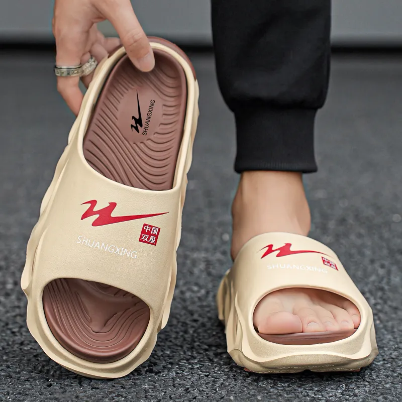 Binary Slide Slippers Men Black/White-6