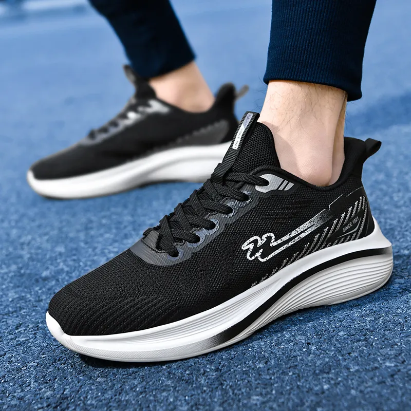 Binary Running Shoes Men Low Top Gray-7