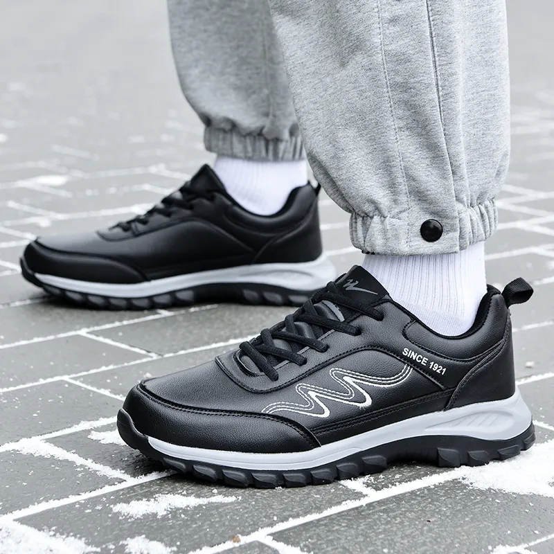 Binary Cushioning, Abrasion Resistant, Waterproof, Height Increasing Low Top Casual Shoes Men's Black-11