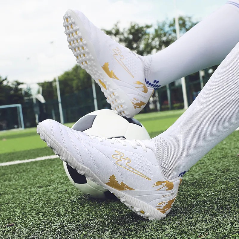 Binary TF Rubber Broken Studs Soccer Shoes Unisex White-6