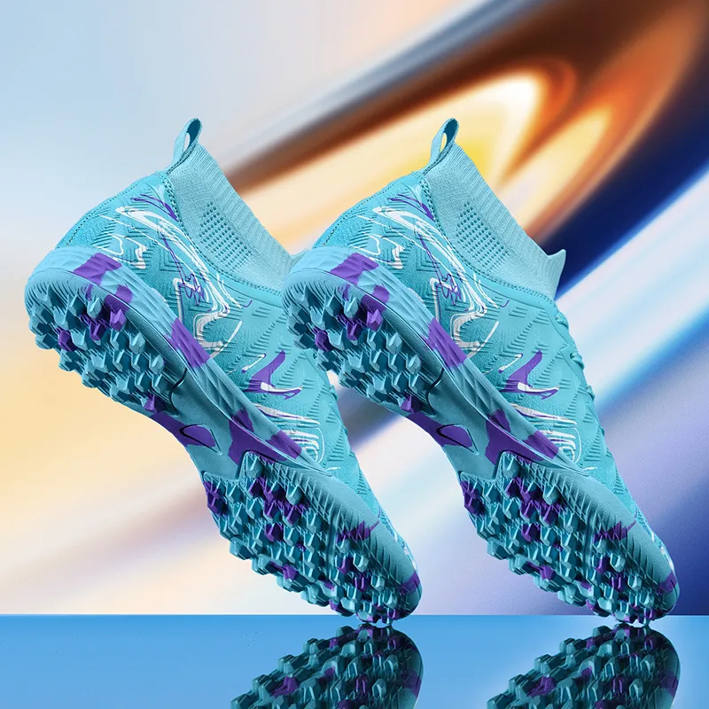 Binary TF Turf Cushioning Abrasion Resistant Lightweight Slip Resistant Soccer Shoes Unisex Moon Purple White-2