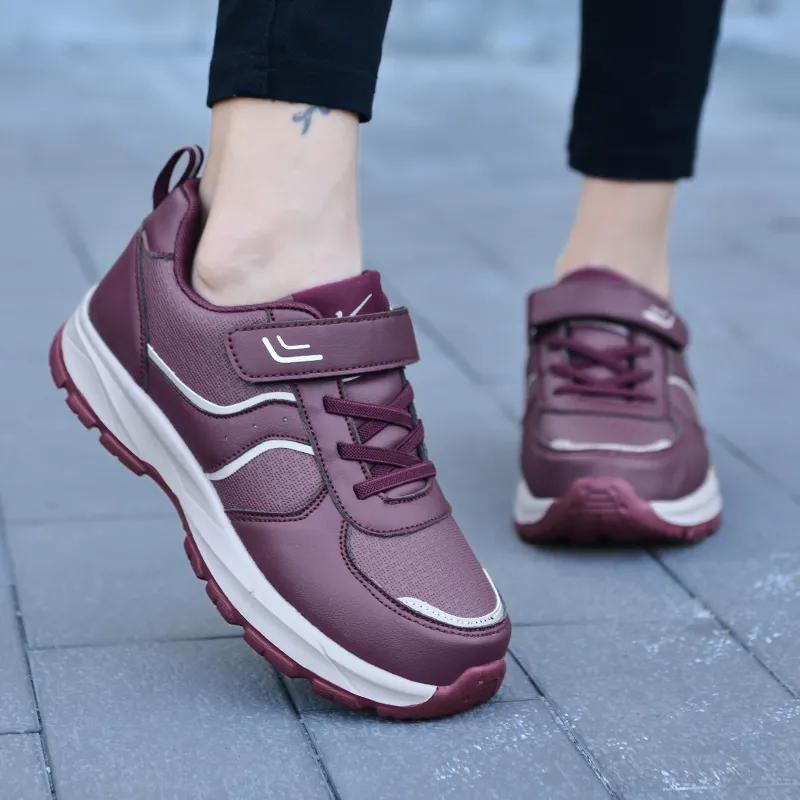Binary Low Top Casual Shoes Women's Burgundy-6