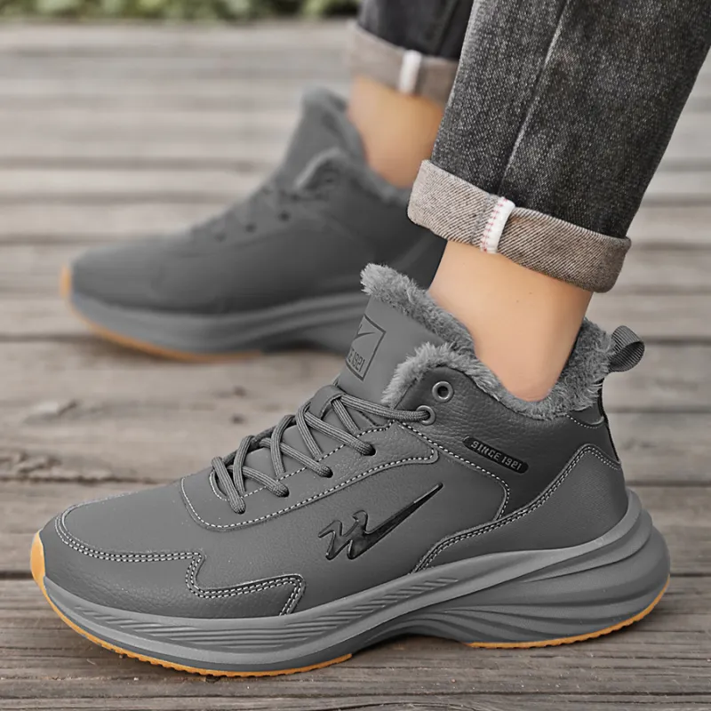 Binary Slip Resistant Thermal Mid Top Casual Shoes Men's Dark Gray-5