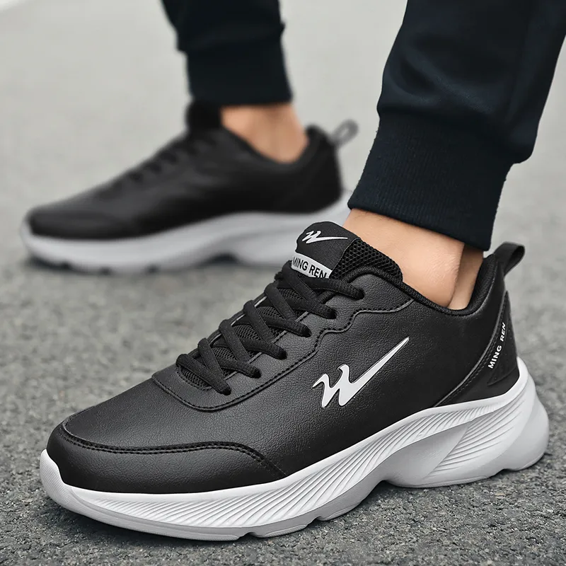 Binary Lightweight Rebound Low Top Casual Shoes Men's Black White-3