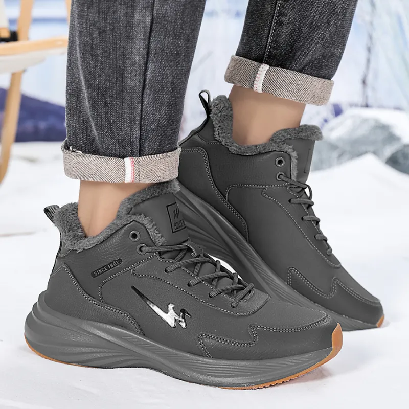 Binary Slip Resistant Thermal Mid Top Casual Shoes Men's Dark Gray-4