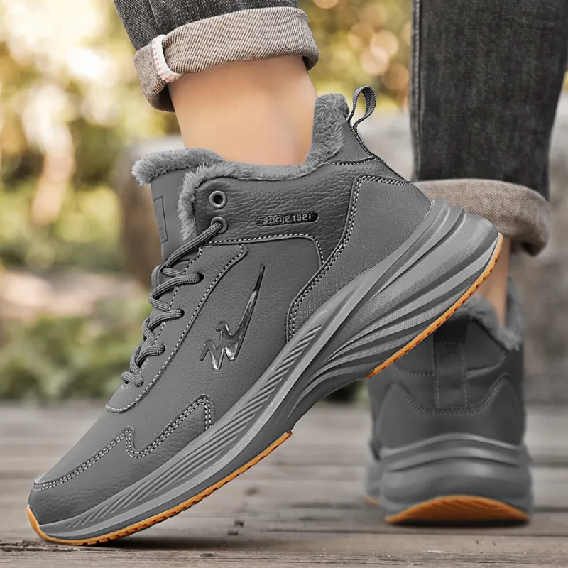 Binary Slip Resistant Thermal Mid Top Casual Shoes Men's Dark Gray-6