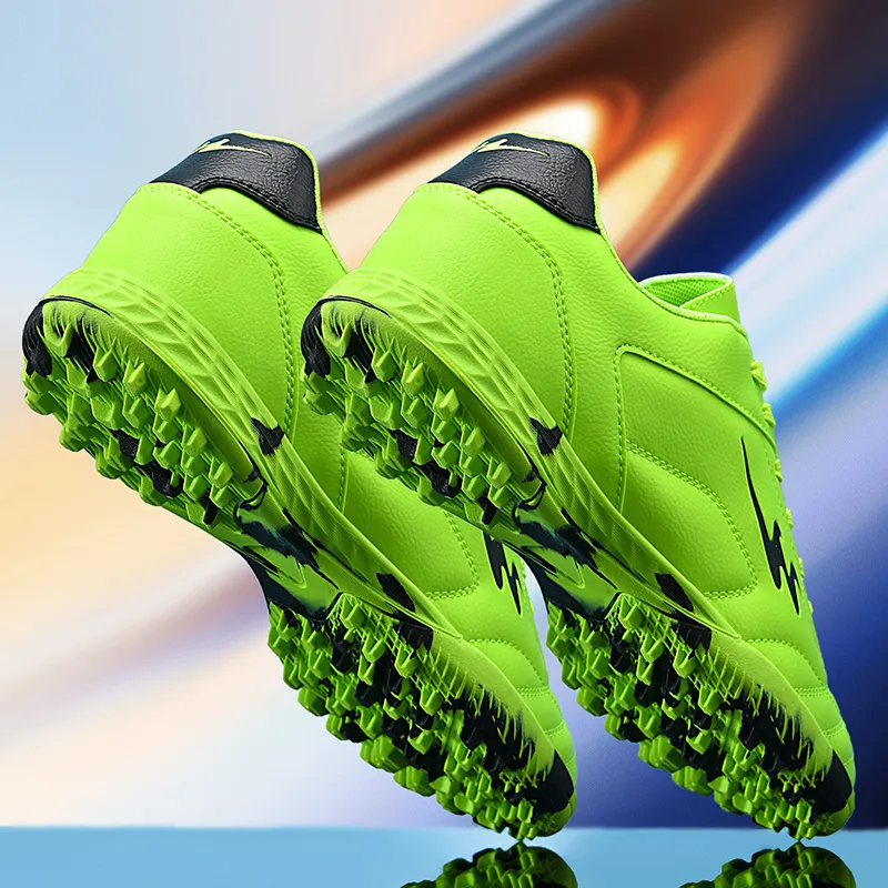 Binary TF Turf Cushioning Abrasion Resistant Lightweight Soccer Shoes Unisex Neon Green/Black-2